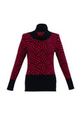 Red Black Wave Sweater