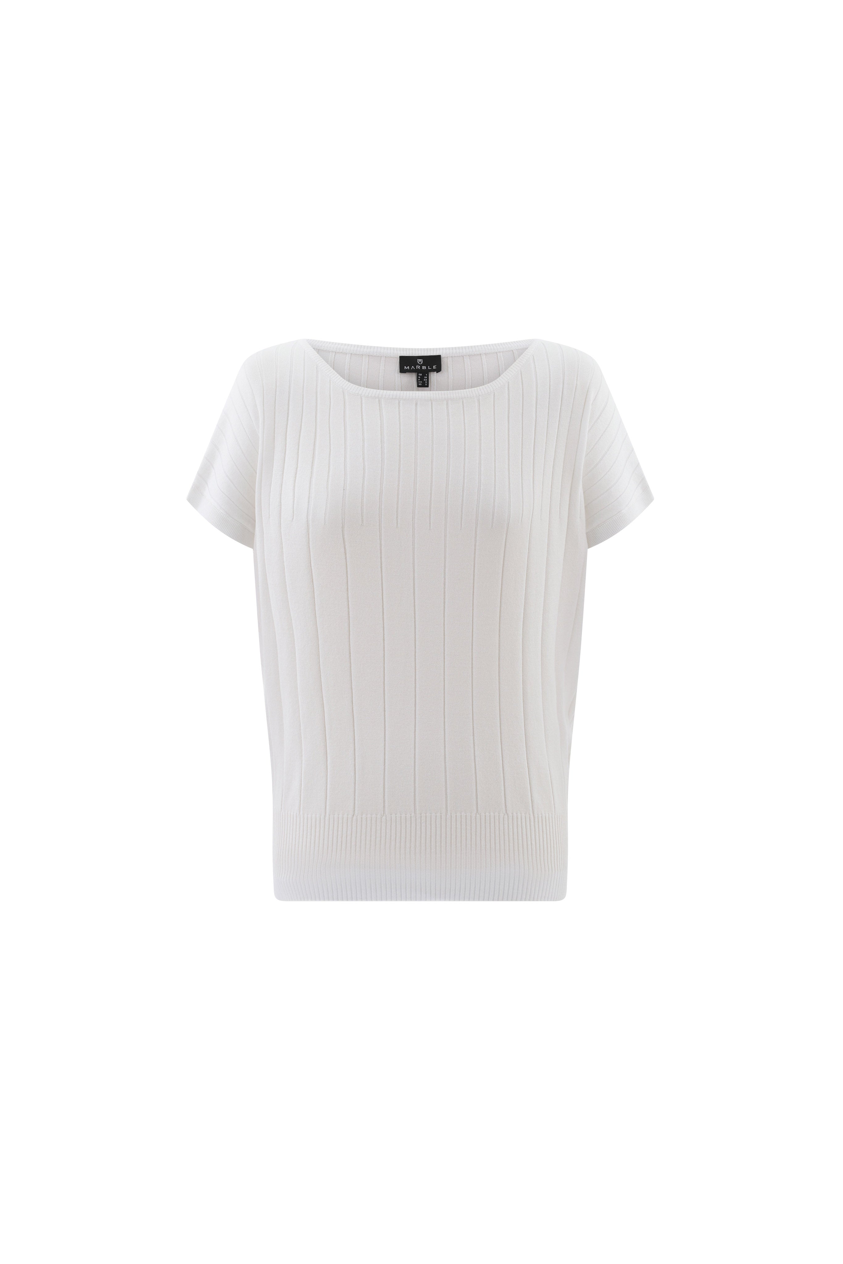 Marble Short Sleeve Knit Top