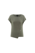 Marble Asymmetrical Button Top