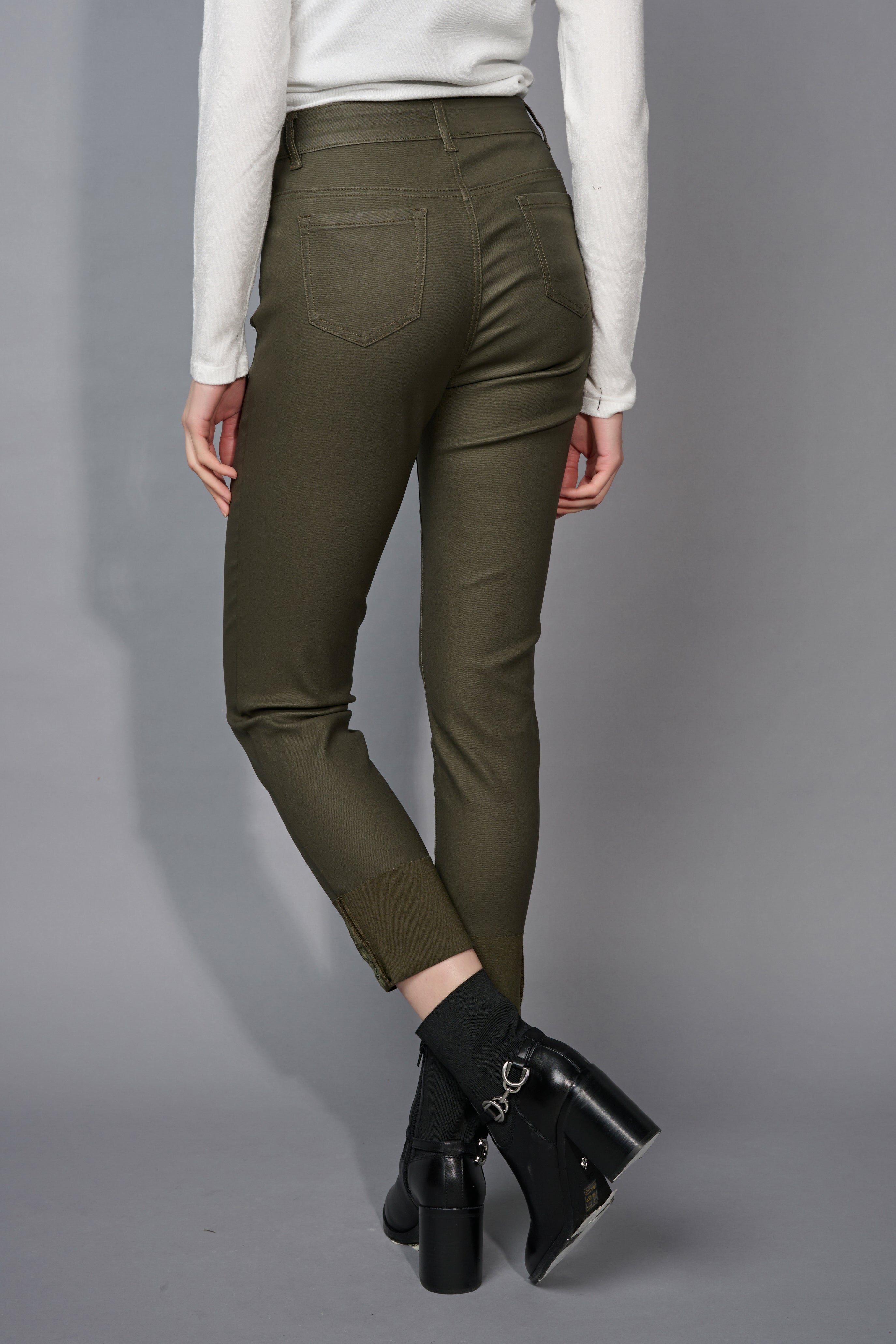 Picadilly Embellished Cuff Cropped Jeans