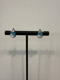 Handcrafted Turquoise and Mother of Pearl Stud Earrings