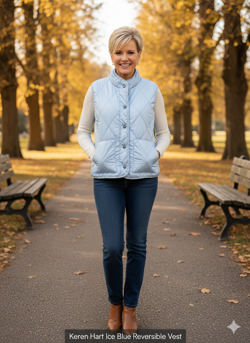 Ice Blue Reversible Vest by Keren Hart