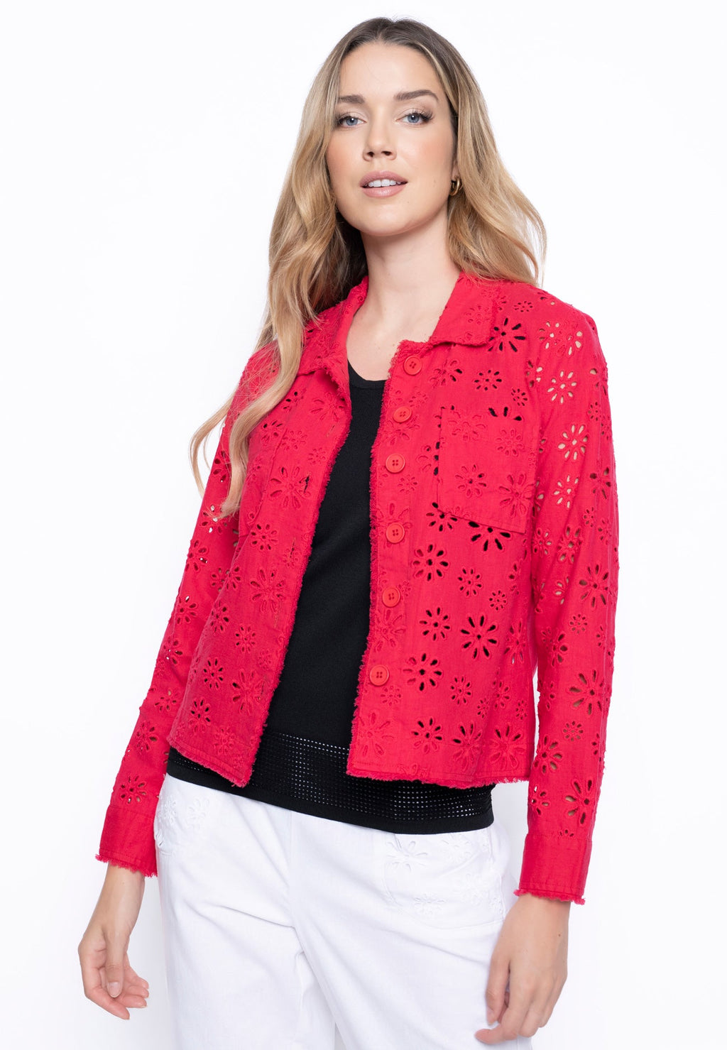 Eyelet Embellished Jacket