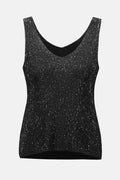 Metallic Knitted Camisole with Rhinestones - 252915