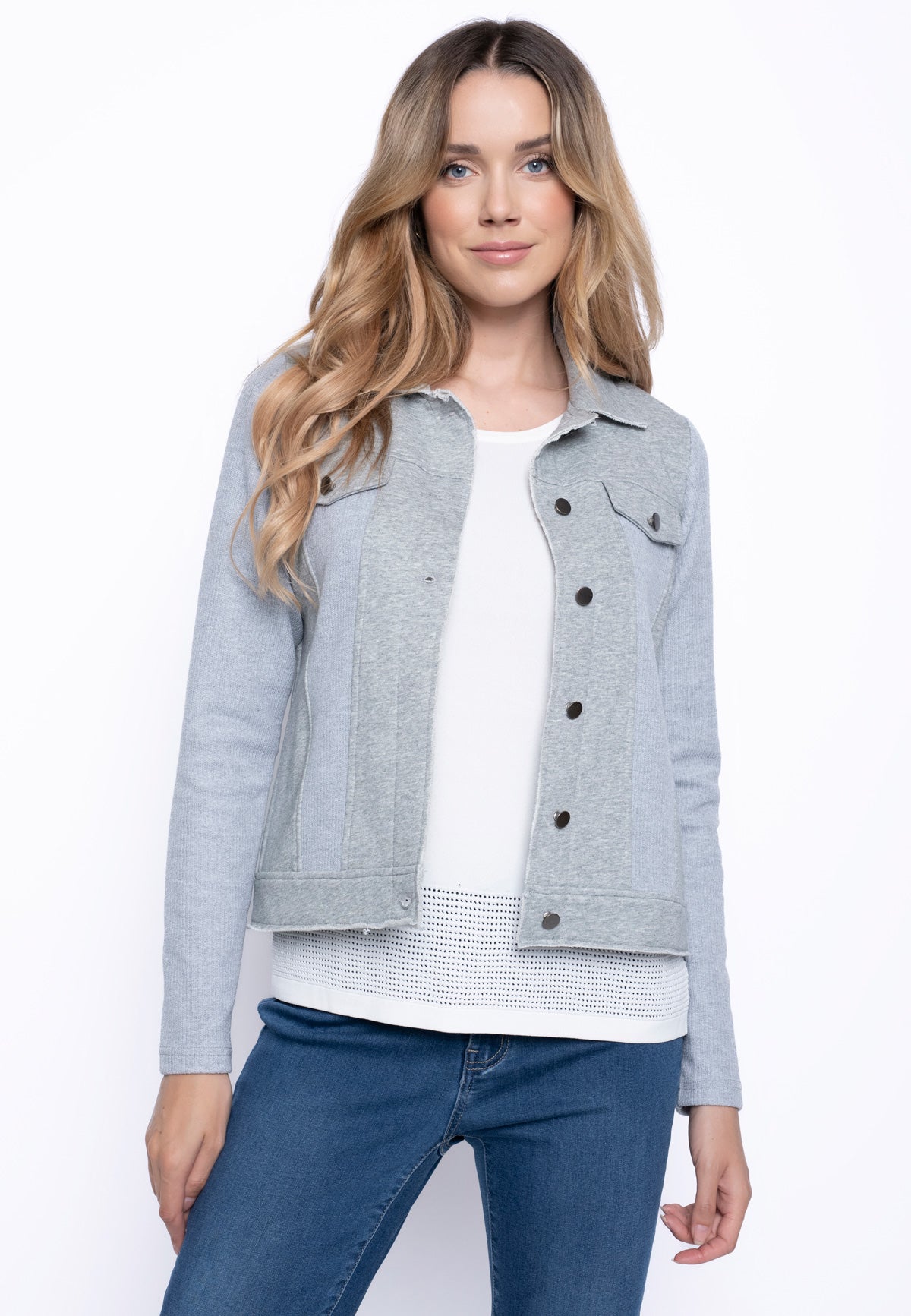 Rib Button-Up Jacket