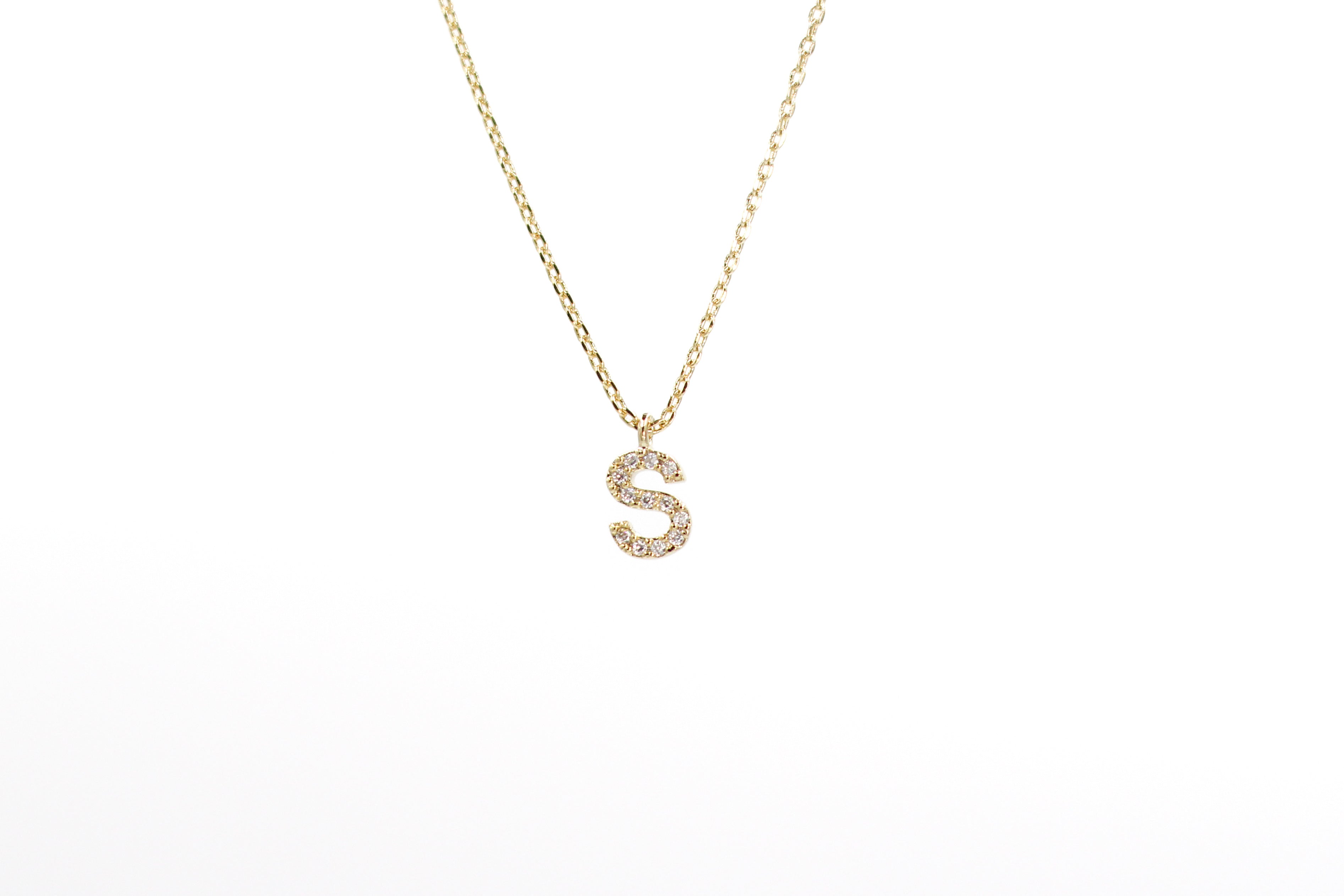 Cubic Zirconia Letter Necklace