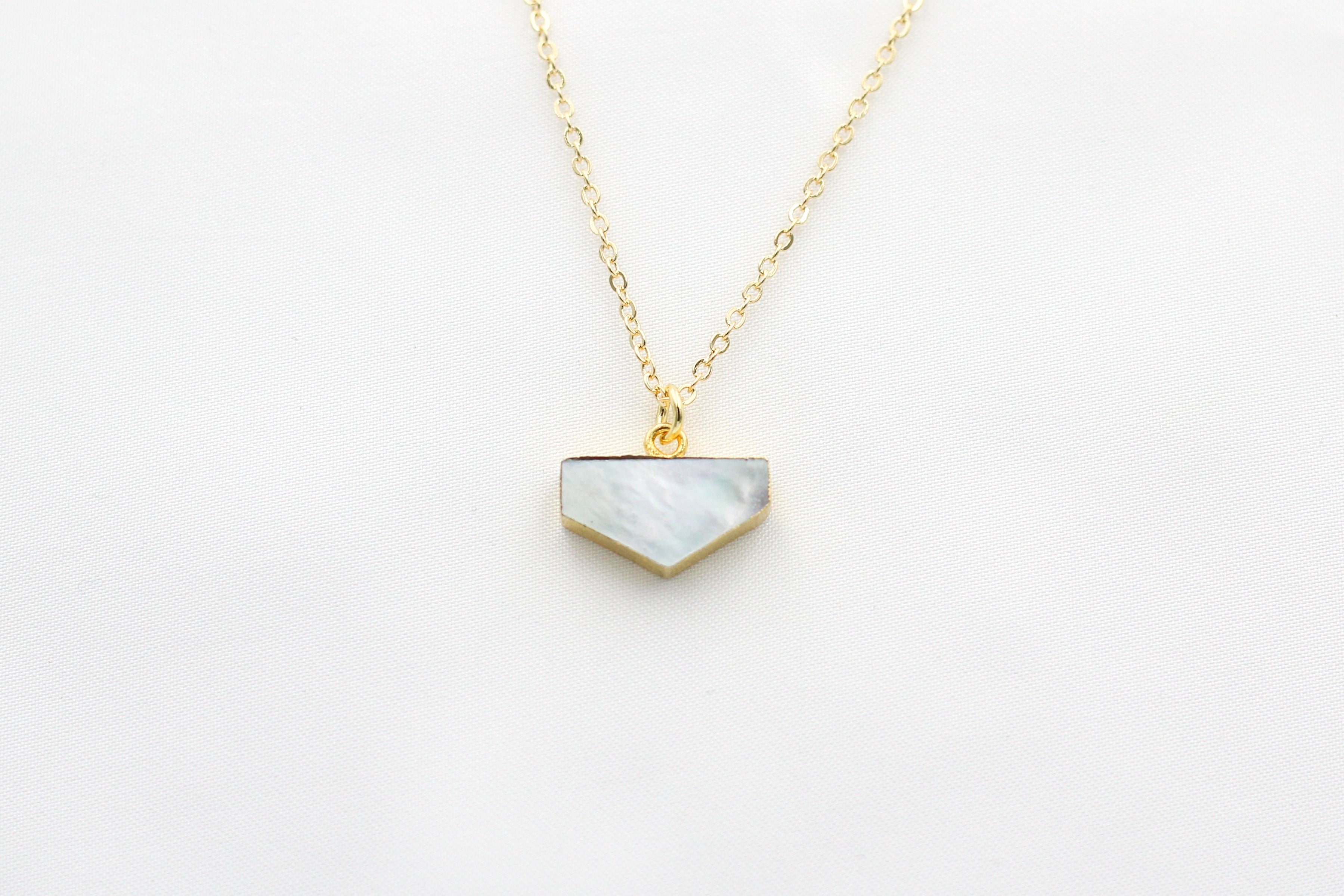 Pentagon Mother of Pearl Pendant Necklace