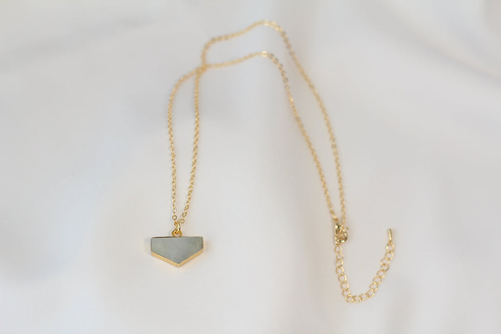 Pentagon Mother of Pearl Pendant Necklace