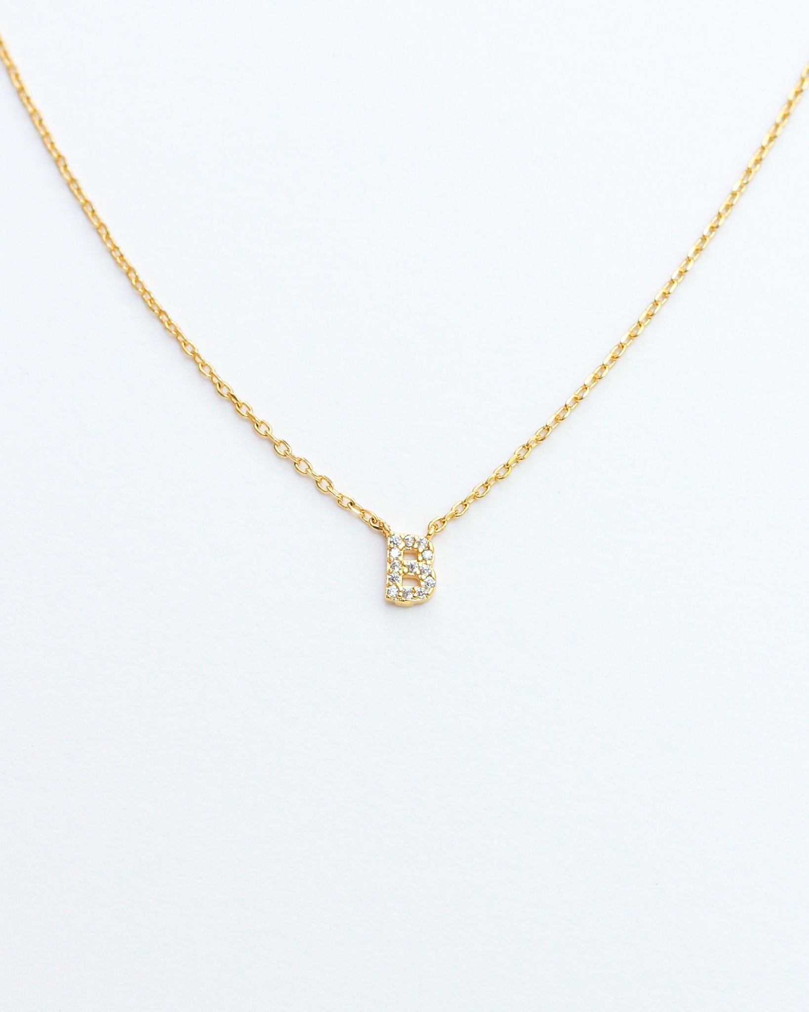 Mini Pave Initial Necklace