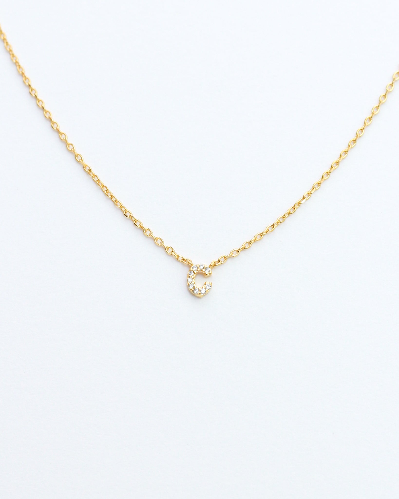 Mini Pave Initial Necklace