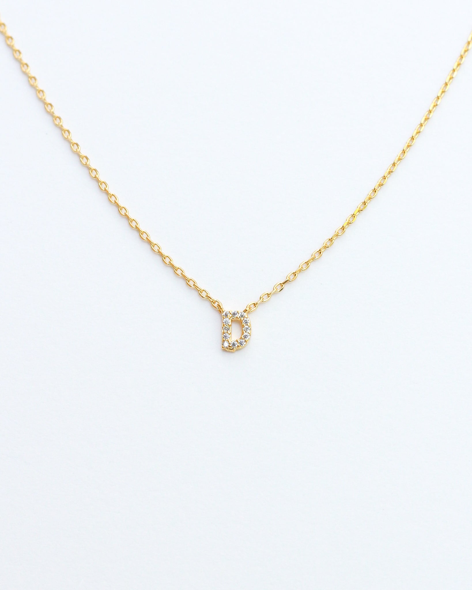 Mini Pave Initial Necklace