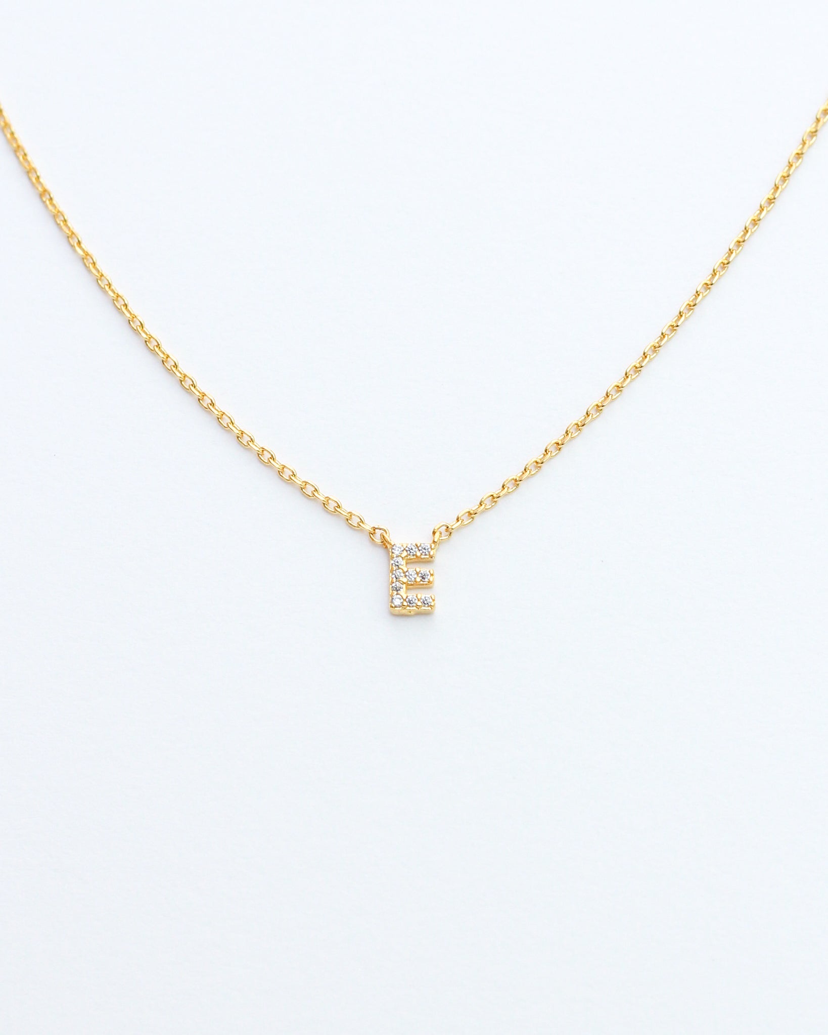 Mini Pave Initial Necklace