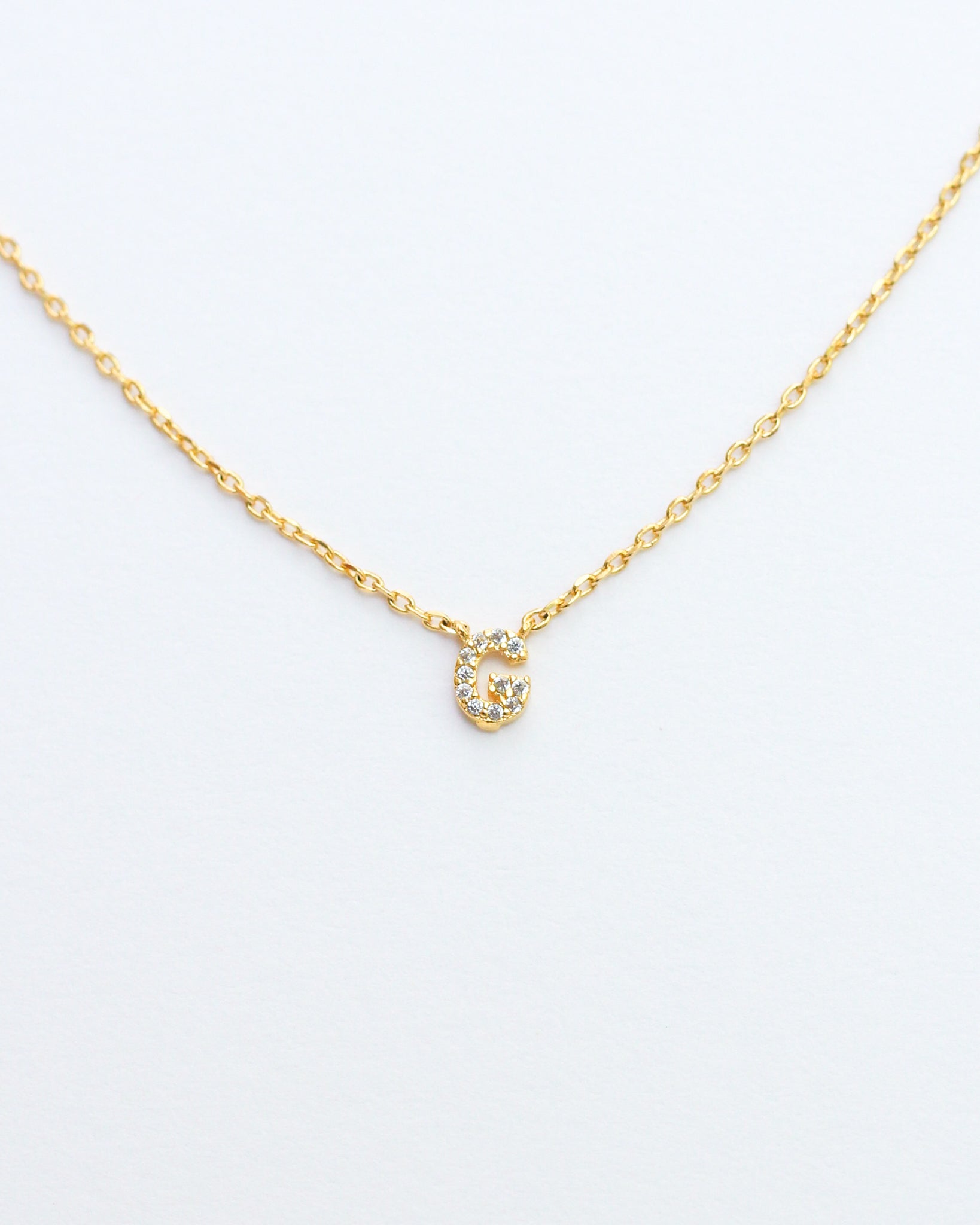 Mini Pave Initial Necklace