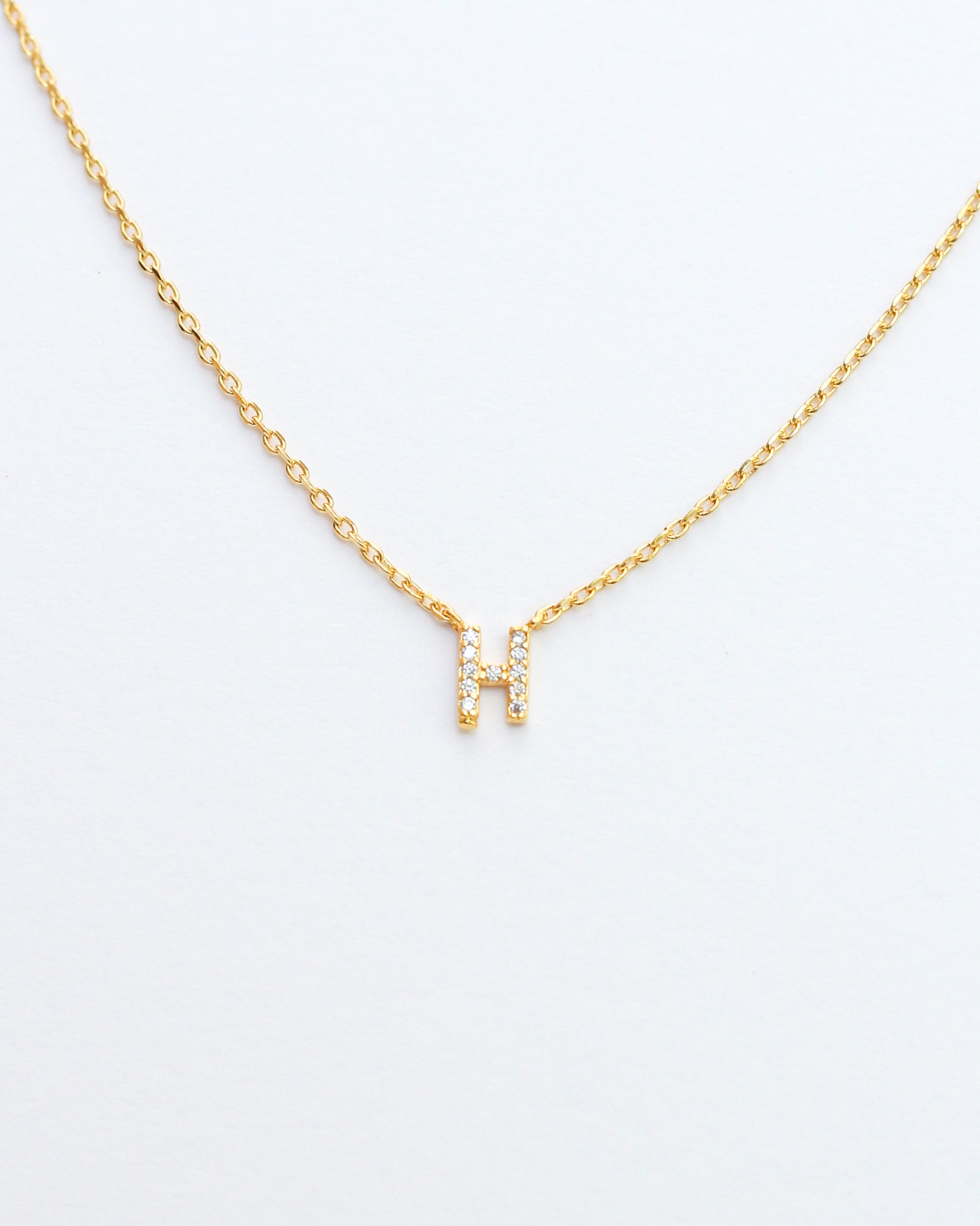 Mini Pave Initial Necklace
