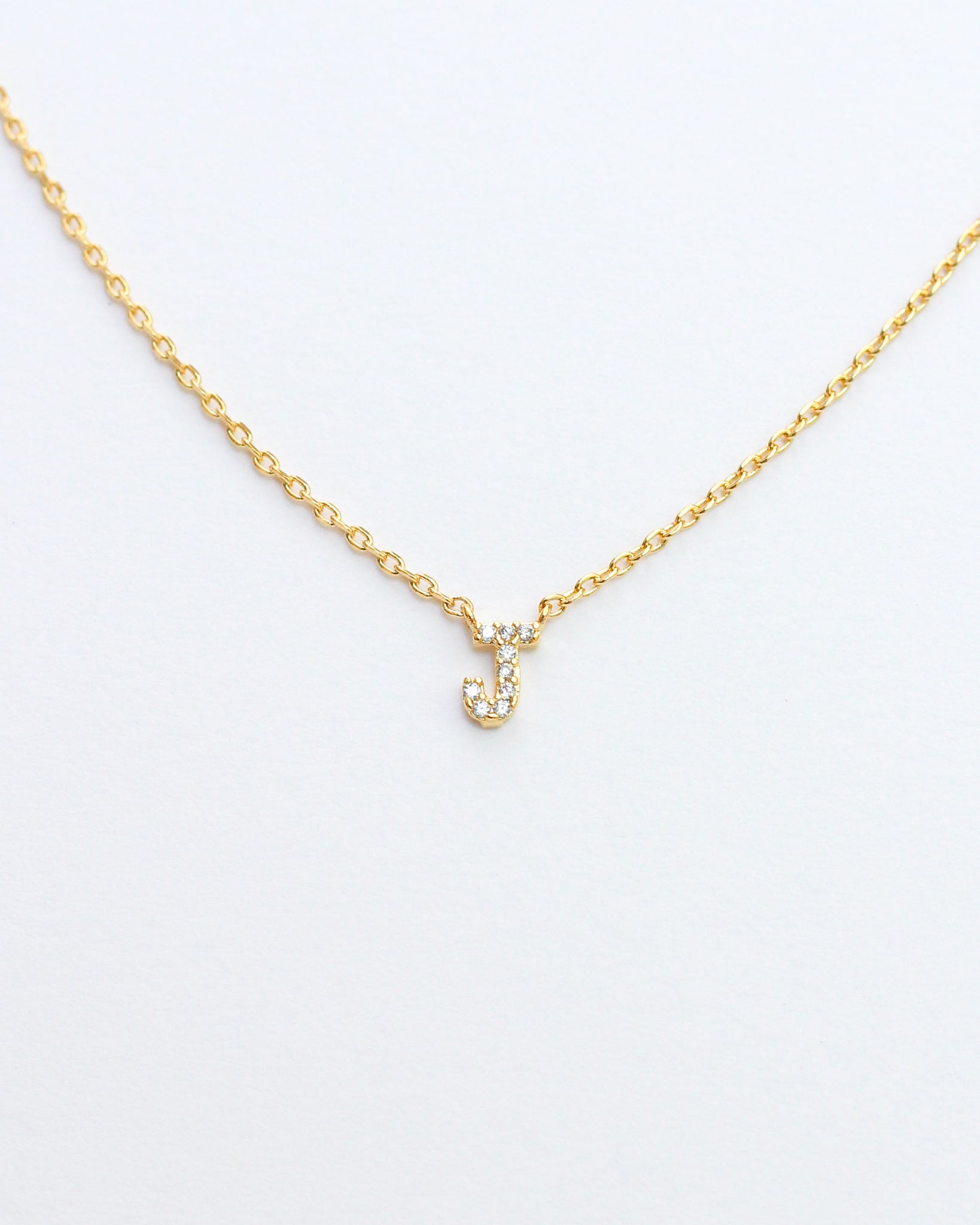 Mini Pave Initial Necklace