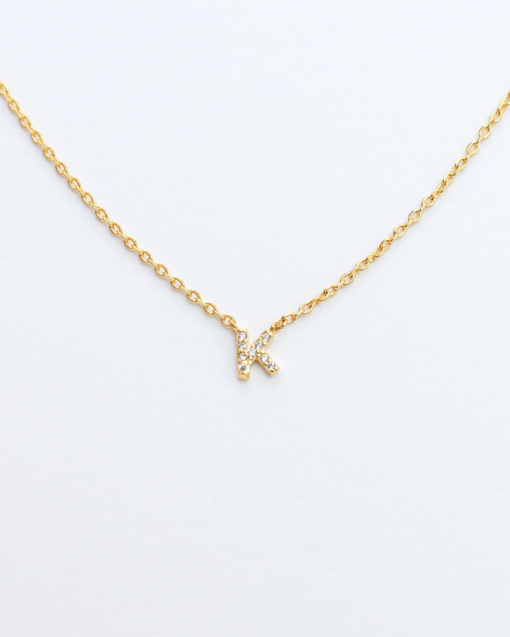 Mini Pave Initial Necklace