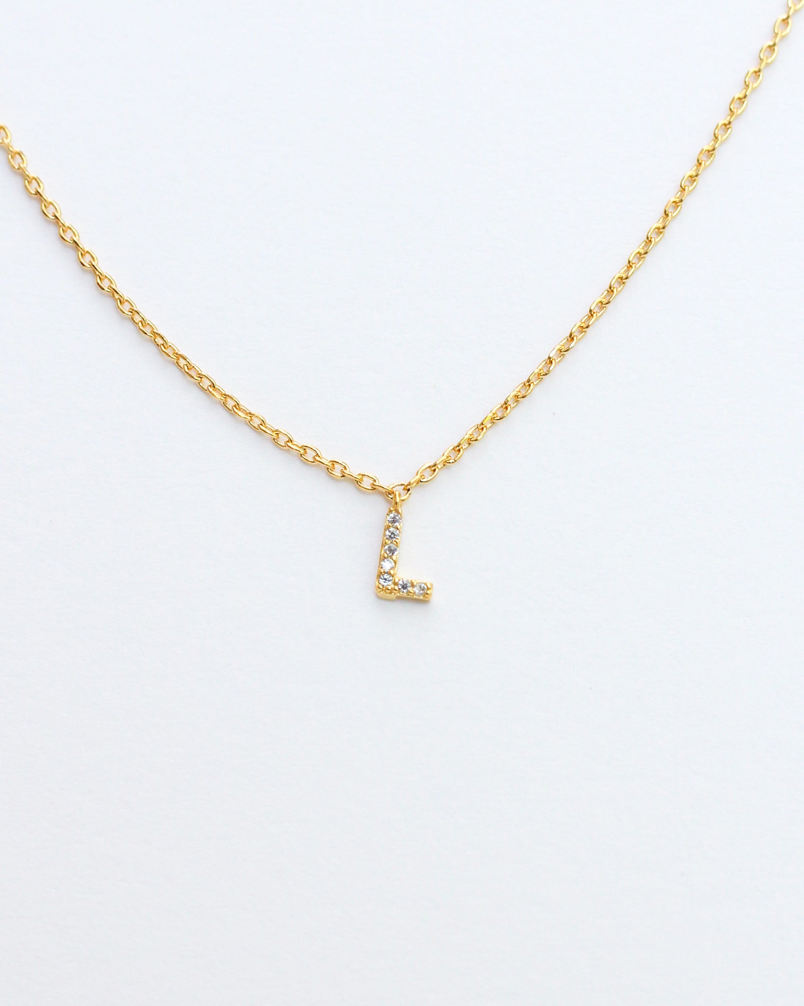 Mini Pave Initial Necklace