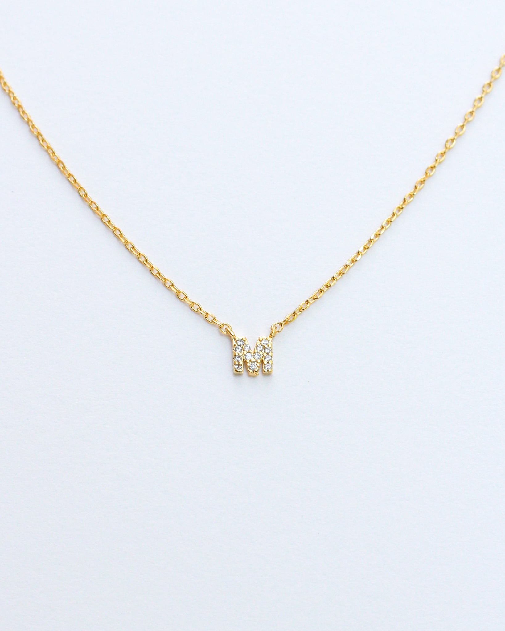Mini Pave Initial Necklace
