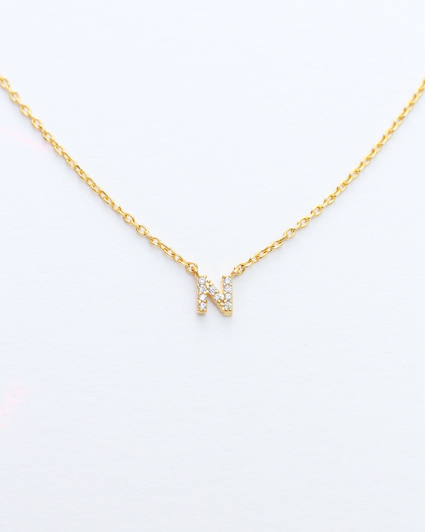 Mini Pave Initial Necklace
