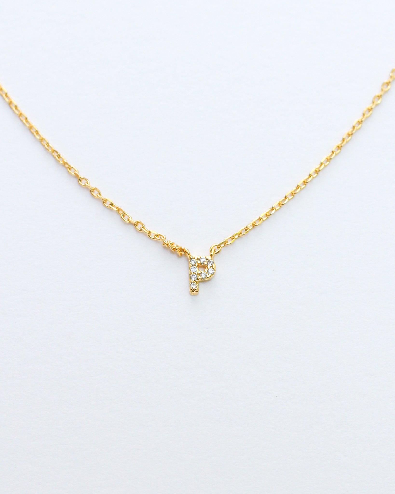 Mini Pave Initial Necklace