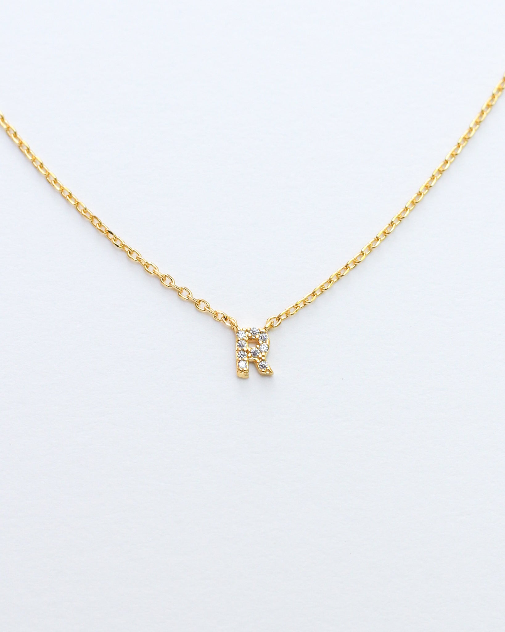 Mini Pave Initial Necklace