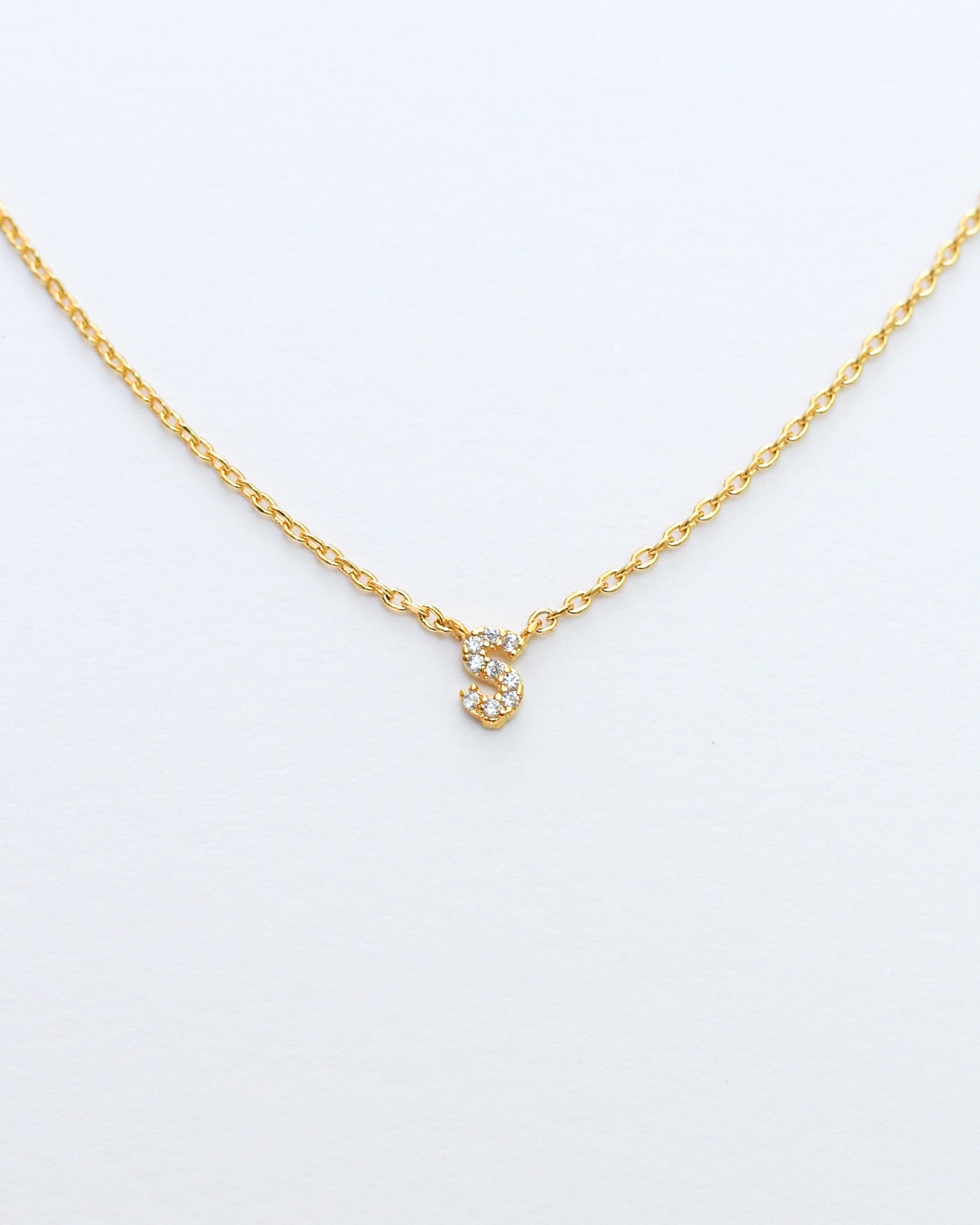 Mini Pave Initial Necklace