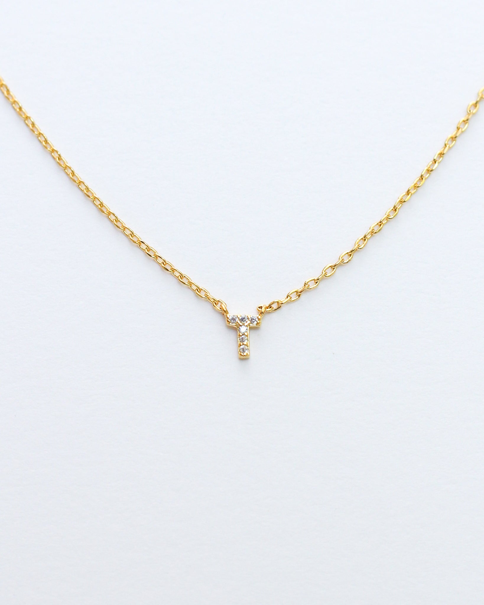 Mini Pave Initial Necklace