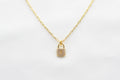 Fine Chain and Lock Necklace - Gold