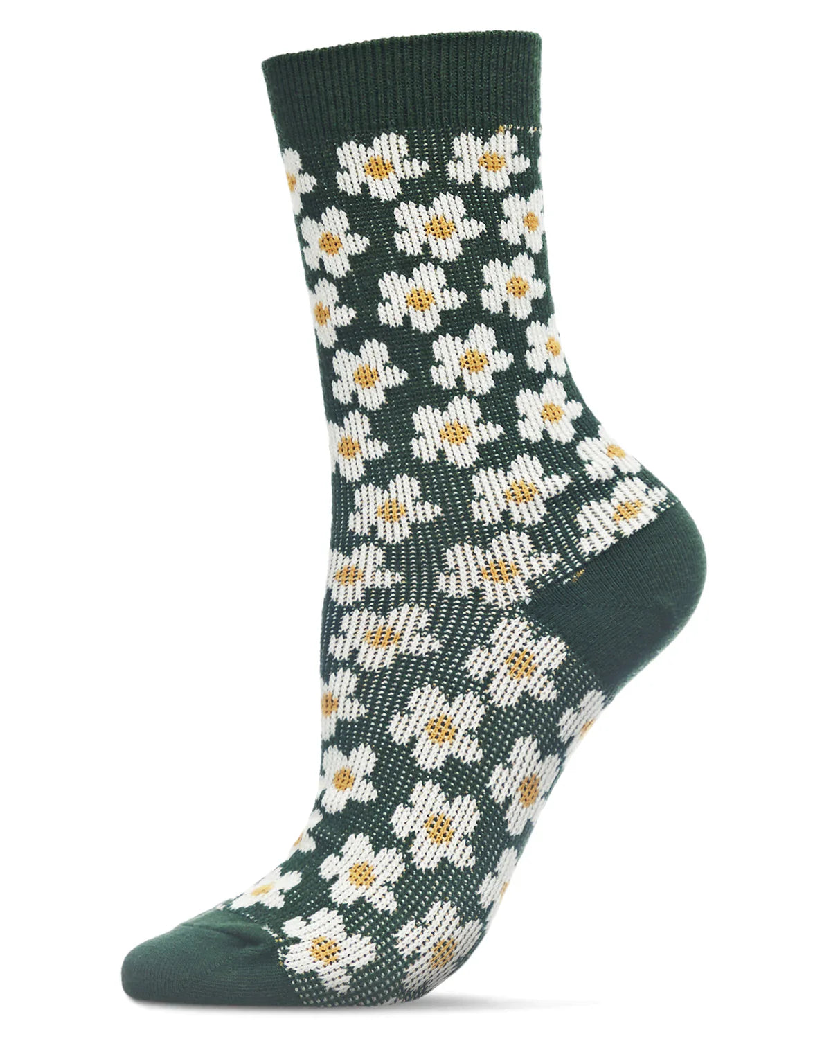 Women's Mod Vintage Style Sweet Daisy Crew Sock