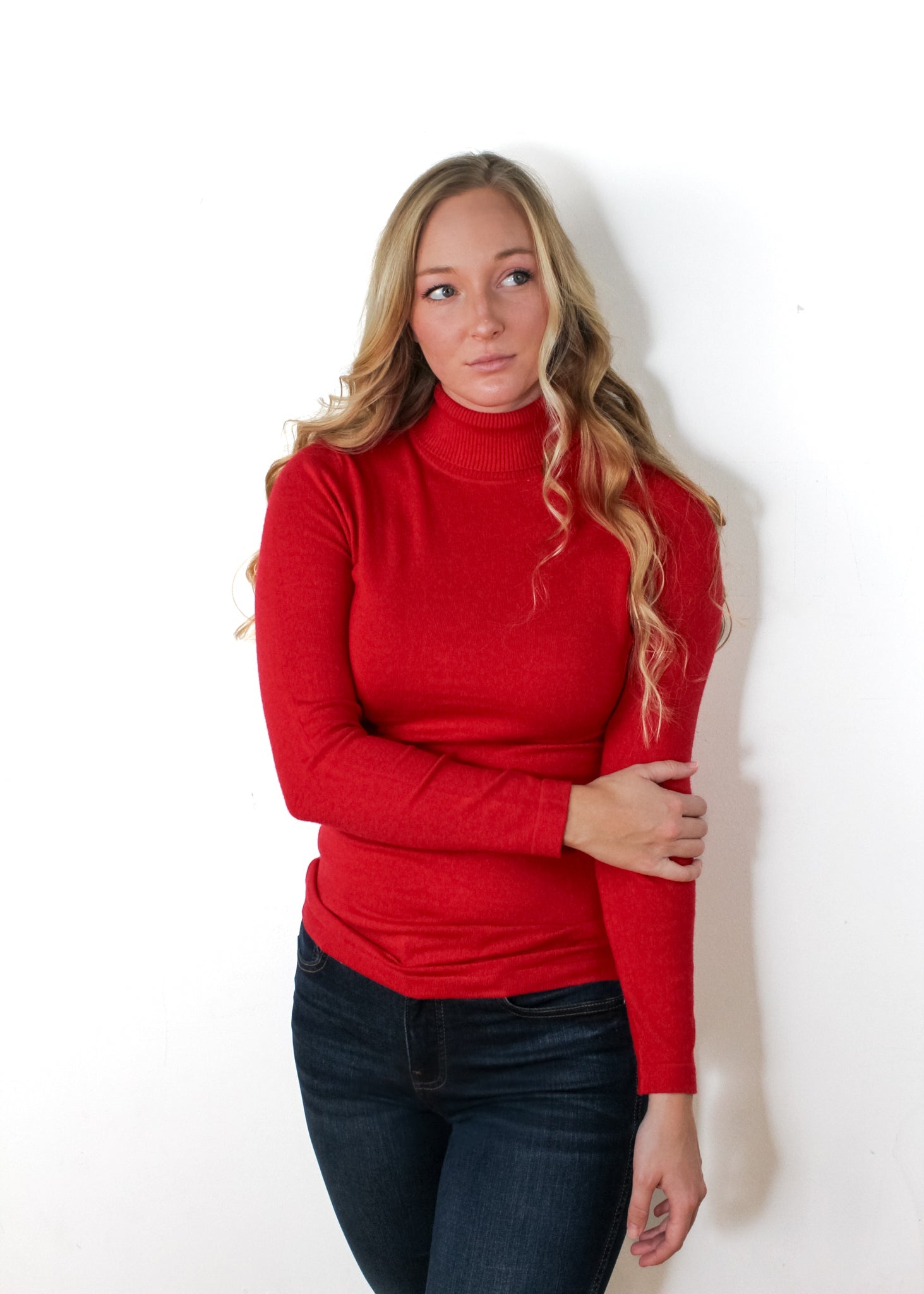Solid Color Turtleneck Sweater