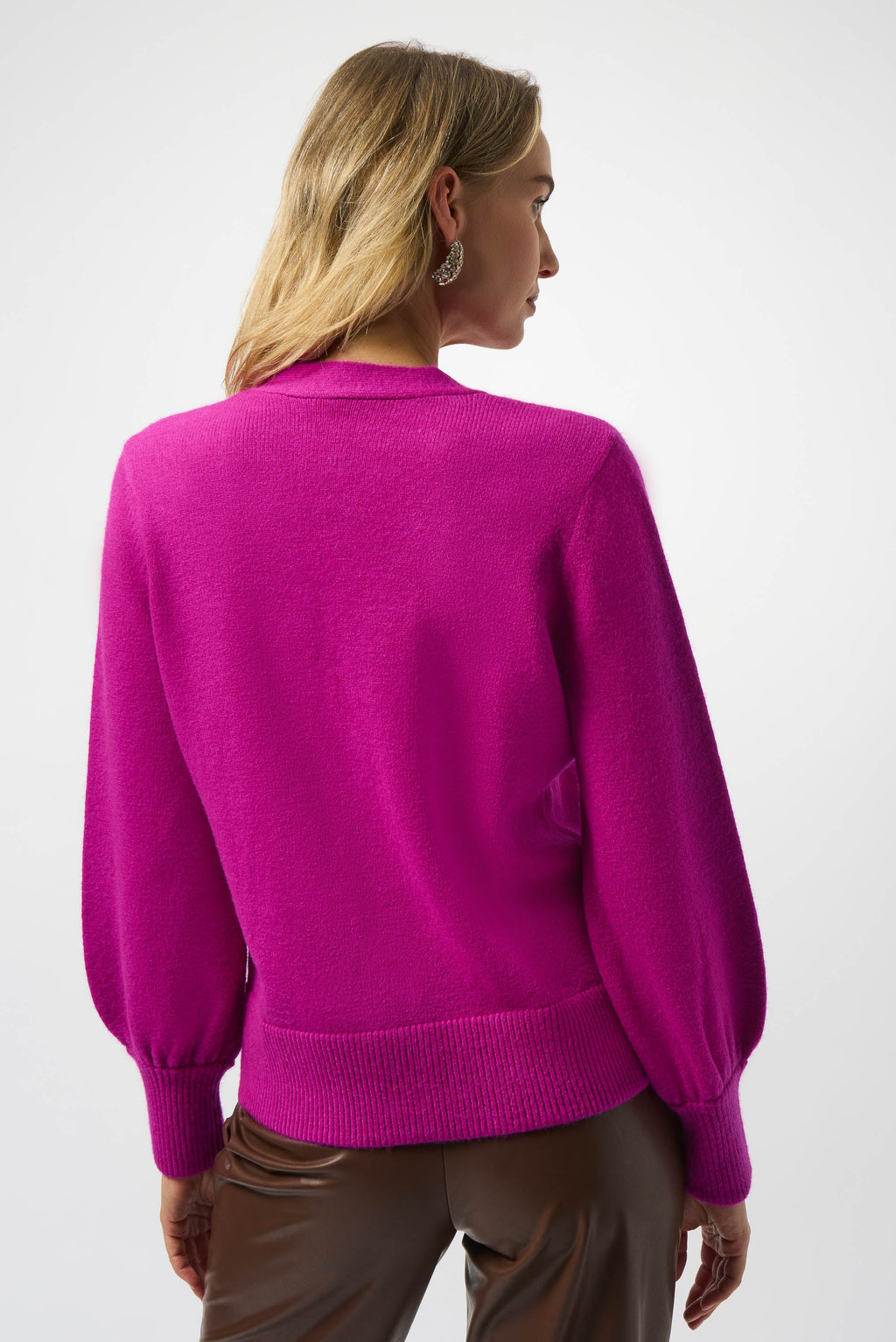 Rhinestone Button Sweater - 253906