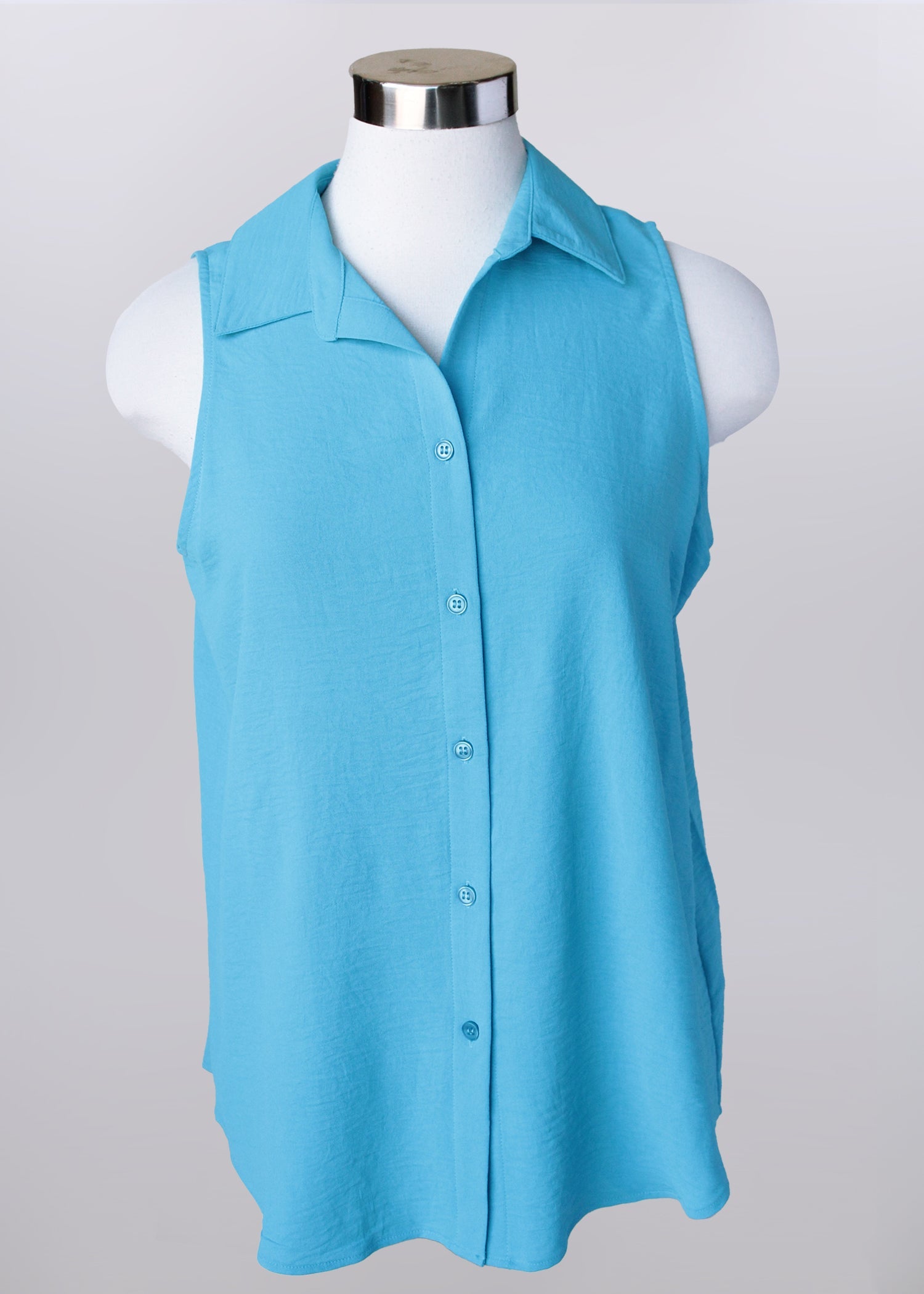 Collared Sleeveless Shirt