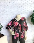 Dozen Roses Empire-Waist Top